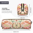 thumbnail image 3 of Disketp Indian Paisley 1 Estuche de Lápices de Cuero con Cierre, Estuche Compacto para Papelería, Bolígrafos y Accesorios Pequeños, 3 of 7