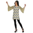 thumbnail image 3 of Moomaya Poly Crepe Short Kurtis For Women Printed Kimono Sleeve Dress Indian Top, 3 of 5
