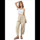 thumbnail image 1 of Pantalones Anchos y Holgados para Mujer, Estilo Palazzo Harén, Informales, con Cintura Elástica y Bolsillos, Color Albaricoque M, 1 of 7