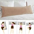 thumbnail image 4 of Pregnancy Pillow Cover, Nursery Soft Velvet Body Pillowcase, King Size Zippered Long Pillowcase Cover for Kids/Toddler, Blush Beige, 20 x 54 inches, 1 Pc, 4 of 6