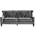 thumbnail image 2 of Saltoro Sherpi Fabric Sofa with Button Tufted Backrest and Sloped Rolled Arms, Black, 2 of 5