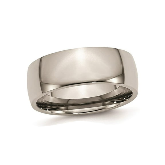 Gem & Harmony Mens Chisel 8mm Comfort Fit Titanium Wedding Band Ring for Men