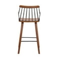 thumbnail image 2 of Homestock Modern Minimalism Walnut and Metal Modern 26-inch Counter Height Bar Stool, 21"D x 19"W x 38"H, 250 lb capacity, Sturdy Base and Footrest, Ideal for Kitchen Counters/Bar or Pub Tables, 2 of 4