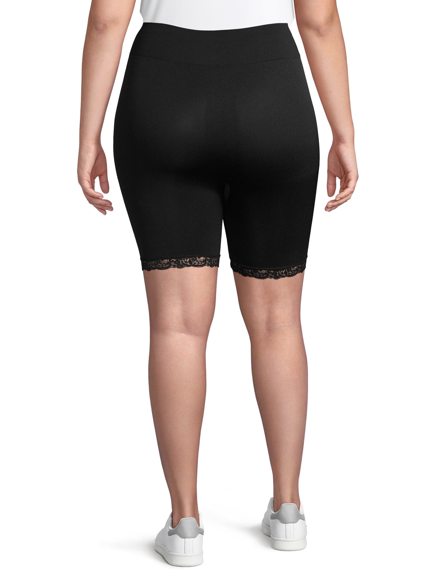 plus size bike shorts with lace