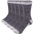 thumbnail image 1 of YAZI 5 Pairs Mens Hiking Socks Moisture Wicking Cushioned Crew Socks Padded Work Boot Socks For Size 6-9,9-12, 1 of 11