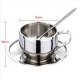 thumbnail image 2 of Juego de Tazas de Café con Aislamiento - Tazas de Café Espresso de Doble Pared de Acero Inoxidable de Té de Capuchino con Leche con Platillo Y Cuchara 125 Ml (Juego de 4), 2 of 5