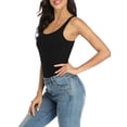 thumbnail image 6 of Charmo Cotton Basic Camisole for Womens Wider Straps Tank Tops with Shelf Bra, 2-packs, 6 of 8