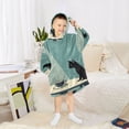 thumbnail image 6 of FORMRS Wearable Blanket Hoodie with Sleeves for Kids Cozy Flannel Sweatshirt, Black Cat, 6 of 7