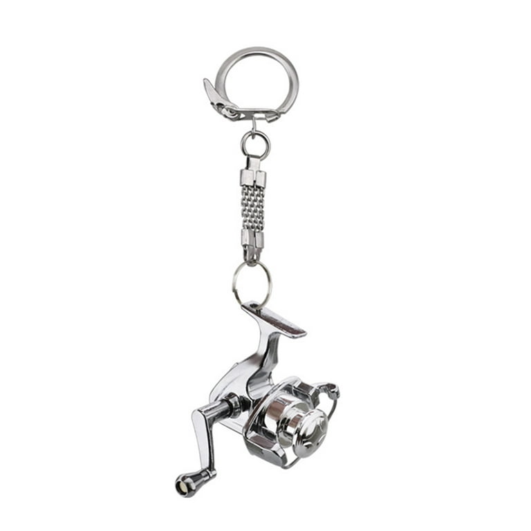 Mairbeon Alloy Reel Drum Pendant Keychain Key Ring Mini Miniature
