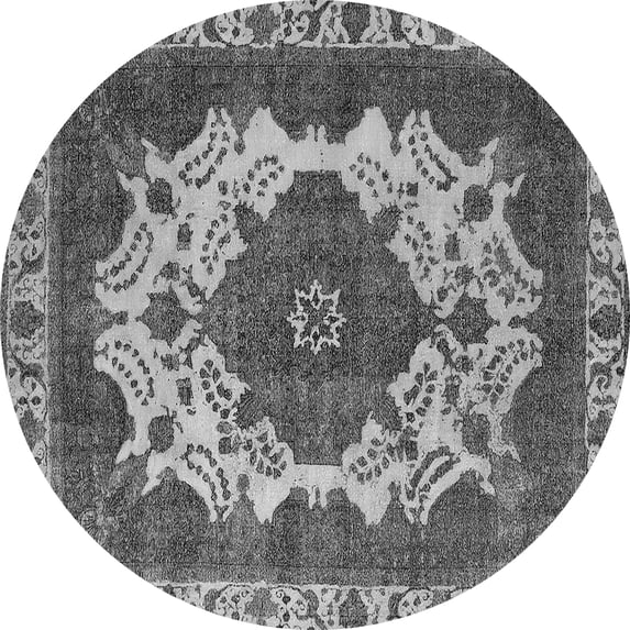 Ahgly Company Indoor Round Oriental Gray Industrial Area Rugs, 6' Round