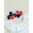 thumbnail image 5 of Wassery Baby Girls Pants Set Sleeveless 4th of July Outfits Ruffled Romper with Stars Striped Flare Pants and Headband 3M 6M 12M 18M Infant Summer Independence Day Outfit, 5 of 7
