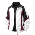 thumbnail image 2 of Hulanddfd Men's Track Jacket Stand Collar Zip Up Color Block Lightweight Casual Sports Fall Winter Outerwear, 2 of 8