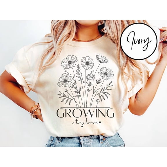 Growing A Tiny Human Soon To Be Mom Shirt, Im Pregnant Daughter Expecting Mom Gift Pregnancy Reveal Baby Announcement Ideas