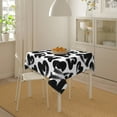 thumbnail image 6 of YFYANG Square Polyester Table Cloth, 54" x 54" Reusable Table Cover Kitchen Dining Room Black Abstract Heart Doodle Decorative Tablecloths for Tables of 2-4 People, 6 of 8