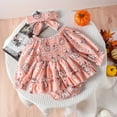 thumbnail image 6 of Rovga Baby Girl Clothes Long Sleeve Pumpkin Prints Romper Bodysuits Dress Headbands Outfits Trend Loungewear Pink 6-12 Months, 6 of 6
