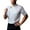 White, variant on Mens T-shirts Short Sleeve Stand Collar Tops Solid Chef Workwear Kitchen Uniform Breathable Casual T Shirts for Man Black L