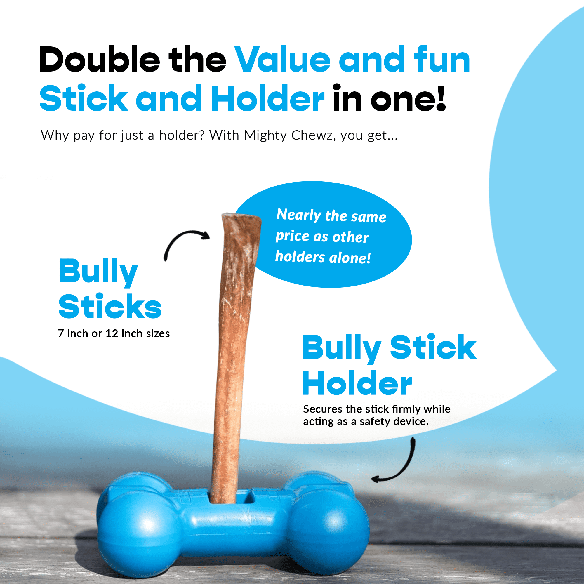12" Thick Bully Sticks - Bully Bone Included