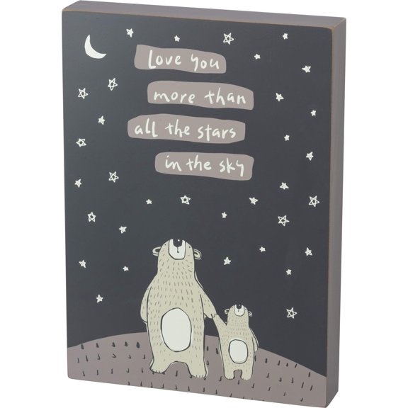 Primitives by Kathy Love You More Than All The Stars Box Sign