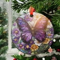 thumbnail image 2 of Purple Butterfly Ornament Suncatcher, Floral Window Hanging, Butterfly Lover Gift, Nature Inspired Home Decor, Wildflower Art Panel, 2025, Holiday 2025, Holiday Decoration,, 2 of 5