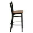 thumbnail image 6 of Flash Furniture 2 Pk. HERCULES Series Black Vertical Back Metal Restaurant Barstool - Cherry Wood Seat, 6 of 8