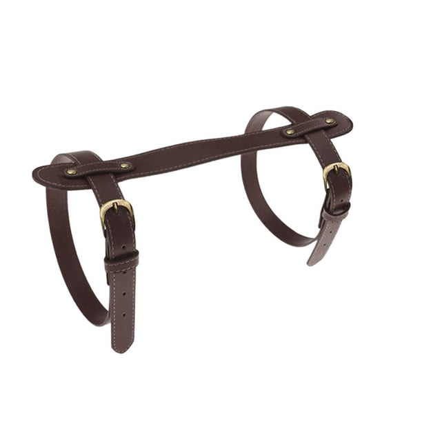 Soidarity Correa para manta, transportador de cuero, césped ajustable, senderismo, Camping, esterilla de Yoga, correas para alfombra, Uniforme atlético Marron oscuro