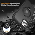thumbnail image 2 of Magnetic for iPhone 11 Pro Max Case with Stand [ Grade Drop Tested][Compatible with Magnet] Ring Translucent Slim Hard Back Soft Edge, Black, 2 of 14