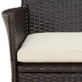 thumbnail image 4 of vidaXL 9 Piece Garden Dining Set with Cushions Brown Poly Rattan, 4 of 7