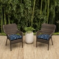 thumbnail image 4 of ARDEN earthFIBER Outdoor Wicker Chair Cushion, 2 Pack, 20 x 18, Water Repellent, Fade Resistant 20 x 18, Navy Blue King Palm, 4 of 8
