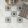 thumbnail image 2 of de de piso de pared de marmoleado Flor de jaspeado dorado negro + 60x60cm Gloria Marbling Wall Tile Stickers, 2 of 9