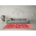thumbnail image 3 of Ahgly Company Indoor Round Abstract Red Modern Area Rugs, 4' Round, 3 of 4