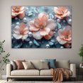 thumbnail image 6 of Mudket Peach Flower with Silver Leaves & Pearl Canvas Wall Art, Floral Wall Decor, Framed Ready to Hang Botanical Artwork for Bedroom Living Room Office - 12"L x 8"W, 6 of 10