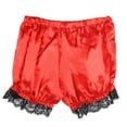 thumbnail image 3 of Women Imitation Silk Bloomers Ruffles Lace Trim Panties Victorian Pumpkin Shorts, 3 of 19