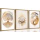 thumbnail image 1 of Set de 3 cuadros en lienzo con marco: Árbol de la Vida Dorado, Lotus Zen, Póster abstracto Ying Yang para sala, habitación de yoga, hotel y decoración del hogar con marco color madera, 1 of 6