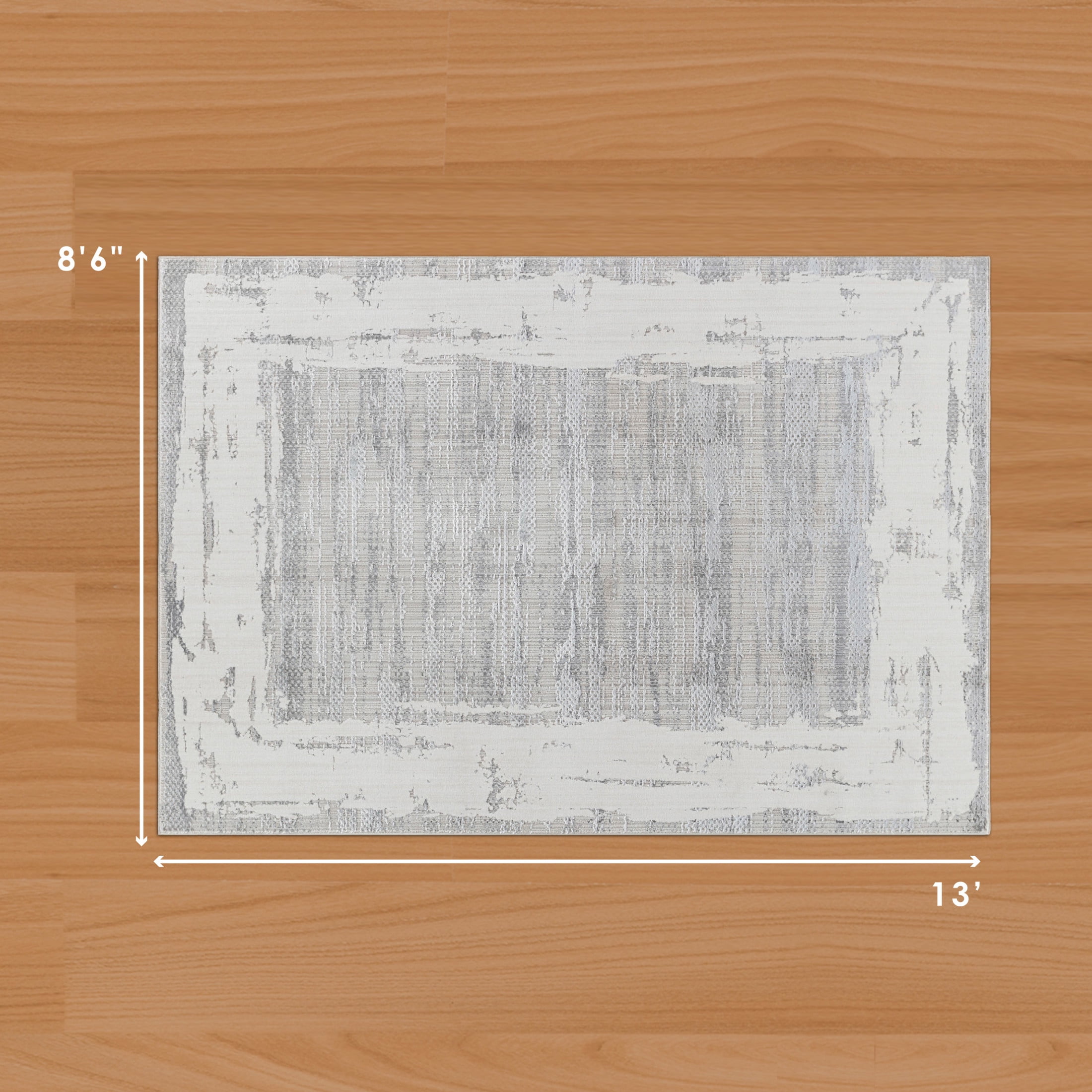 CHI Beaufort Border Grey 8'6" x 13' Area Rug