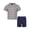 Gray/ Dark Blue, variant on Clothes Boys’ 2-Piece Linen-Tech Short Outfit Set – Includes Short Sleeve Button-Down Shirt & Shorts, Comfortable Everyday Clothing for Baby, Toddler & Big Boys Sizes (12M-14)