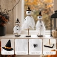 thumbnail image 3 of Halloween Wooden Tabletop Decor Set - 3 Piece Ghost Signs with Wooden Base for Tiered Tray, Fall Seasonal Home Decorations, Halloween Party Table Centerpiece, 3 of 7