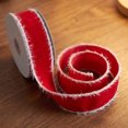 thumbnail image 4 of JeashCHAT Red Velvet Christmas Ribbon Roll, Decorative Wired Ribbon for Gift Wrapping, Christmas Tree Wreaths Decorations, Bow Making, 1.57 Inch x 9.84 Yards, 4 of 6