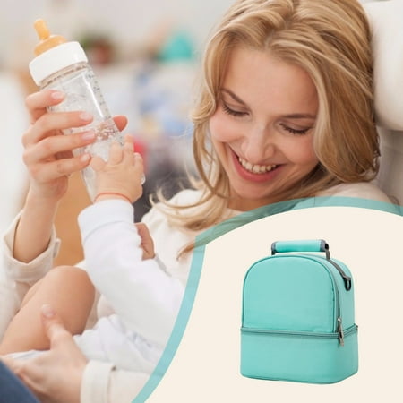 Breastmilk Preservation Insulation Backpack, Portable Refrigerated Milk Storage Bag, Oxford Cloth Cooler for Pump Supplies Bottles, 26x24x17cm Travel Bag