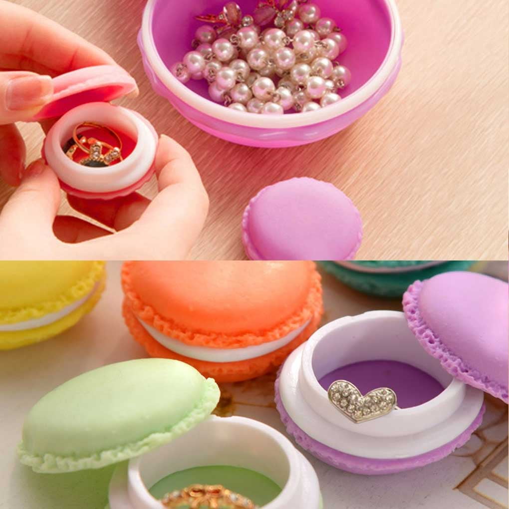 Mini Jewelry Ring Box Portable Lightweight Macaron-shaped Storage