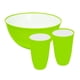 thumbnail image 1 of Set de Tazón con 2 Vasos Verdes – Plástico Resistente, 1 of 1