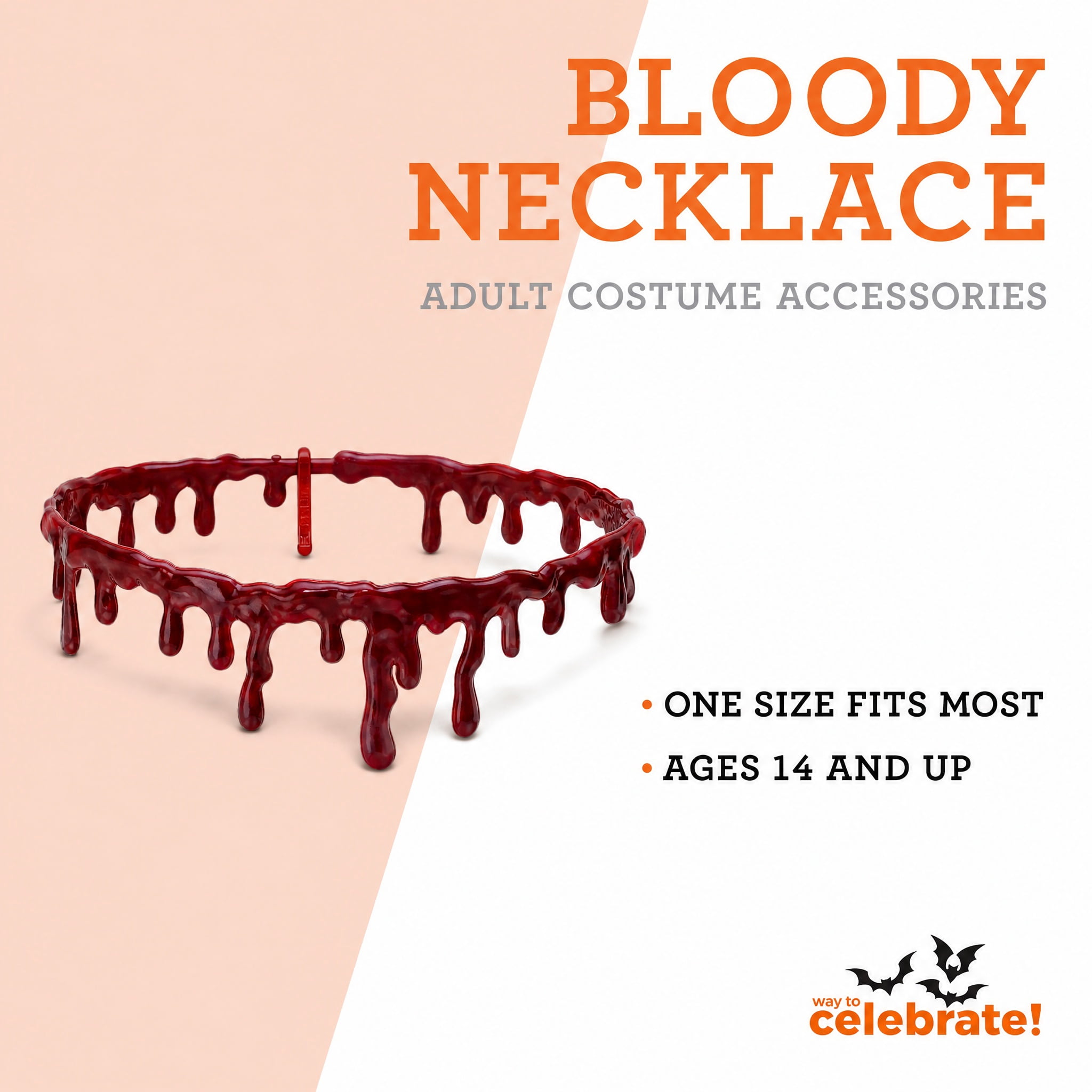 Bloody Necklace Costume Accessory for Adults, Red, Halloween by Way To Celebrate