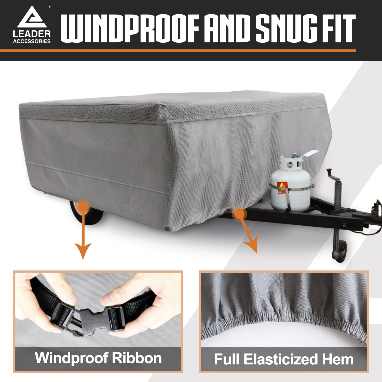 Leader Accessories Pop up Folding Camper Cover Fits RV Trailer 4Layer Top SFS,14"16"