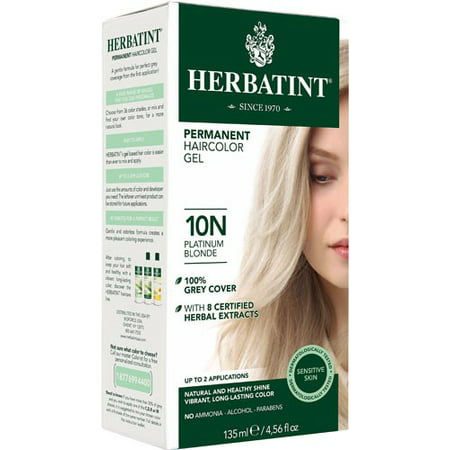 Herbatint Permanent Herbal Haircolour Gel 10N Platinum Blonde -- 135 (Best At Home Platinum Blonde)