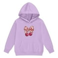 thumbnail image 4 of Girls Boys 2 Piece Sweatsuits Cute Sweatsuits for Teens Drop Shoulder Hoodie and Soft Sweatpants Casual Outfit Sportwear OutfitSize 8-9 Years, A-Purple, 4 of 6
