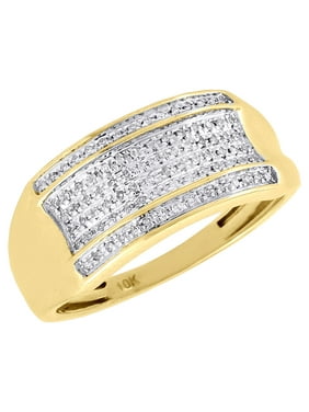 Jewelry For Less Wedding Bands Him Product Image Diamond Wedding Band Mens 10k Yellow Gold Round Cut Pave Fashion Ring 0 14 Ct Jewelry For Less