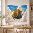 thumbnail image 5 of Clock Faces Gears with Level Floating House Perched, Mystical Fantasy for Space Lovers, Galaxy Room Decor, Mother'S Day Gift, Tapestry Wall Hanging for Bedroom and Dorm, 5 of 7