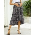 thumbnail image 6 of Maternity Dress Women's High Waist Floral Print Pleated Maxi Skirt Casual Flowy Swing A Line Long Skirts, 6 of 7