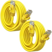 Maximm Cat 6 Ethernet Cable 7 ft (2-Pack) - High-Speed LAN Cable, Internet Cable, Patch Cable, and Network Cable - UTP, 10Gbps, 550MHz Ethernet Cord - Yellow