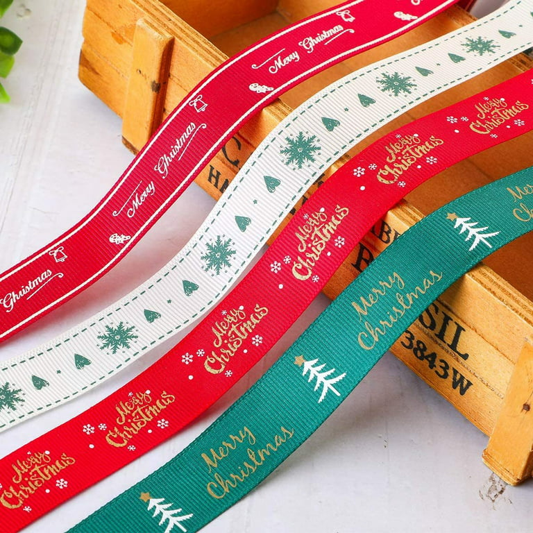 Christmas Ribbon, Satin Ribbons for Crafts Decorations, Xmas Ribbon Set for  Christmas Gift Box Wrapping, Sewing, Hair Banding, Wedding, DIY Crafts (10  Yards 0.78 Wide) 