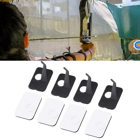 4 Sets Left Hand Archery Rest, Plastic Self Adhesive Backing Recurve Bow Rest for Beginning Hunters